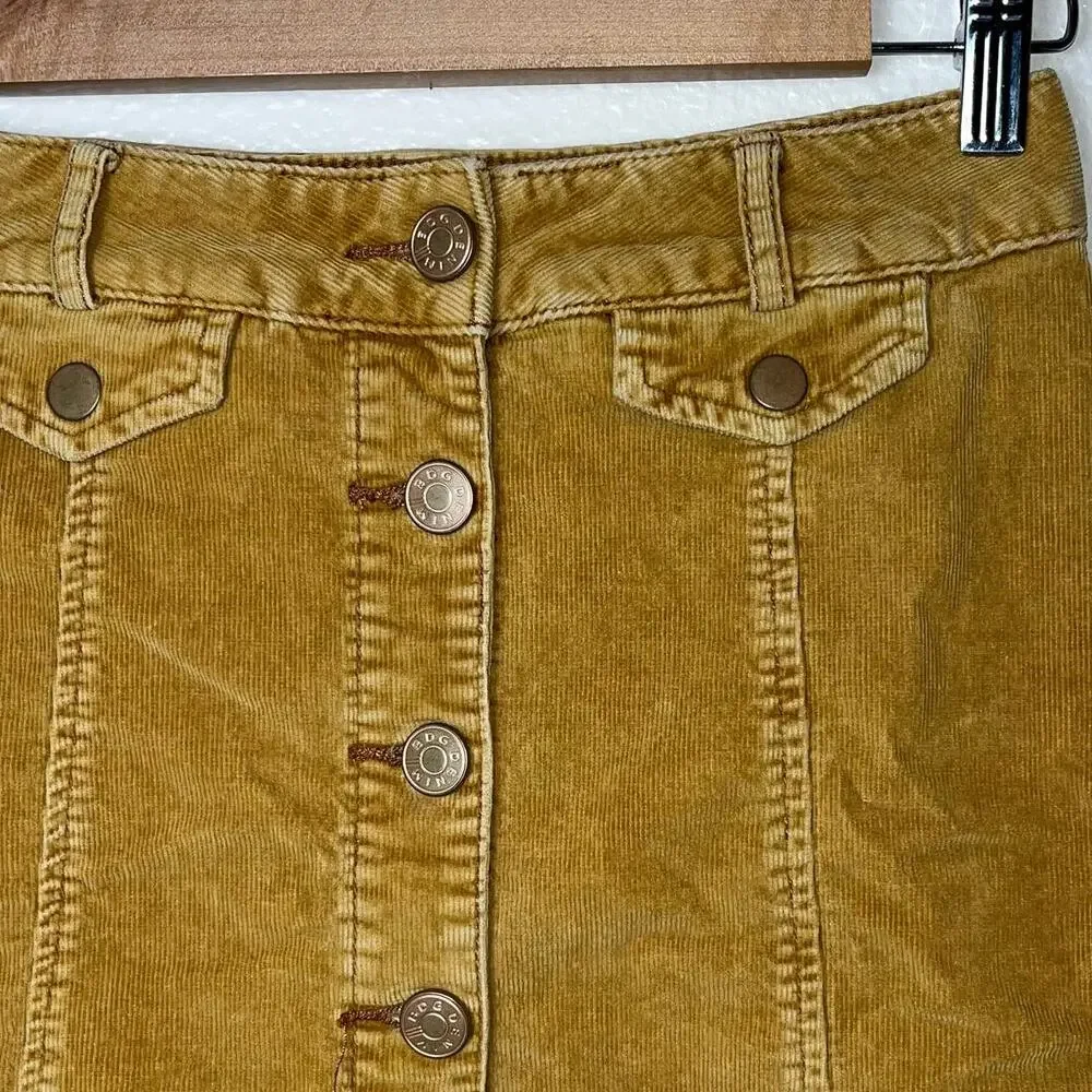 BDG Corduroy skirt | Button Down Mini skirt women's size 2 Marigold dark mustard